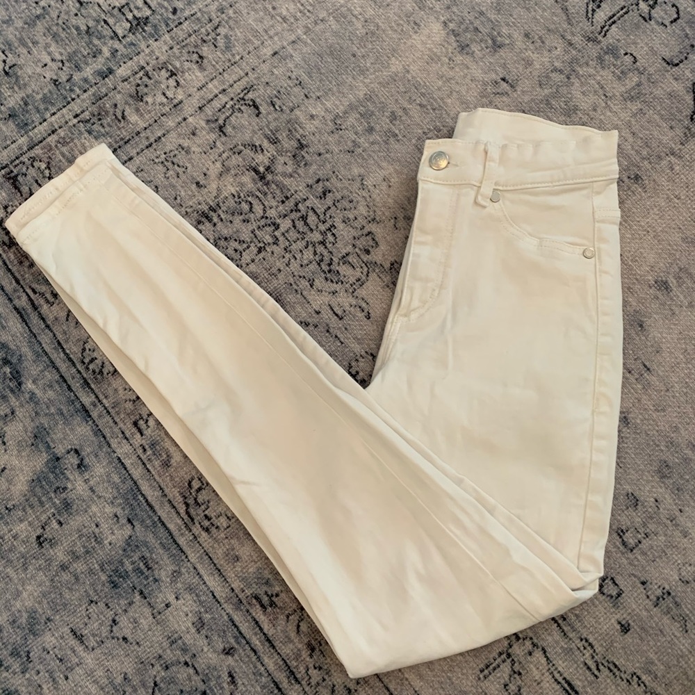 Cheap Monday white high waisted skinny jeans